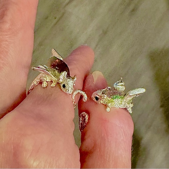 Twin Dragon Opal Rings - Pair - Picture 3 of 4